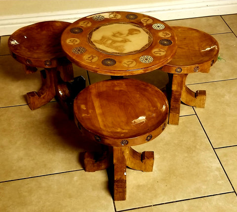 ባህላዊ ኮፊ ሴት  / coffee set chairs and table