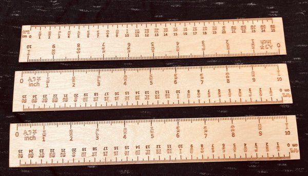 3set Wooden rulers with Geez numbers/ 3ጥቅል የግዕዝ ቁጥር የተካተተባቸው ማስመሪያዎች